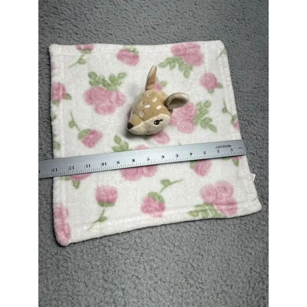 HB Hudson Baby Lovey Security Blanket Rose Deer White Pink Green Doe‎ Soft Girl